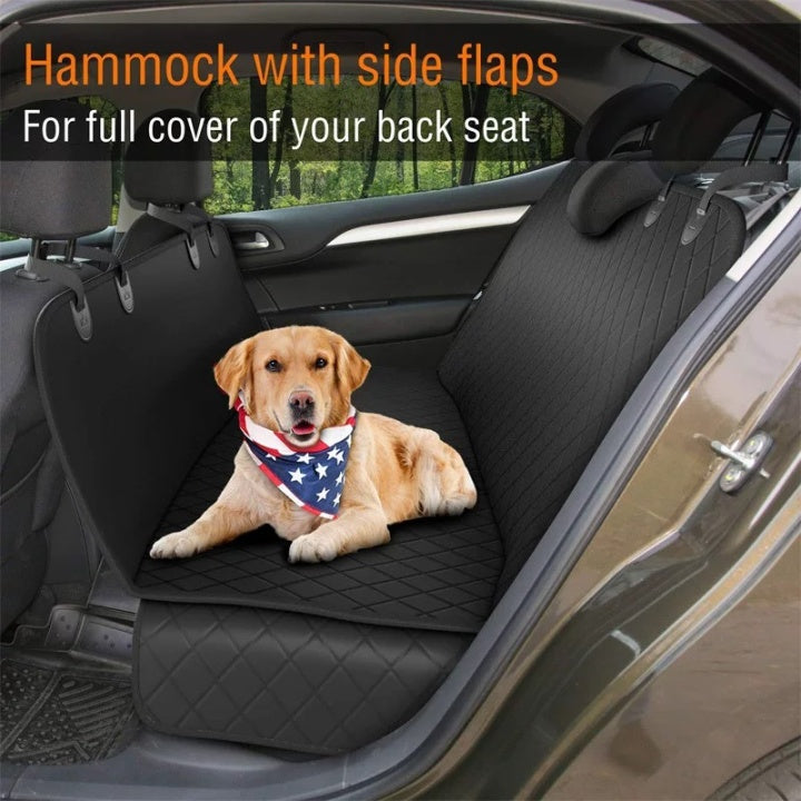 Wholesale Custom Waterproof Dog Car Seat Cover with Front Mesh and Pet Seat Belt