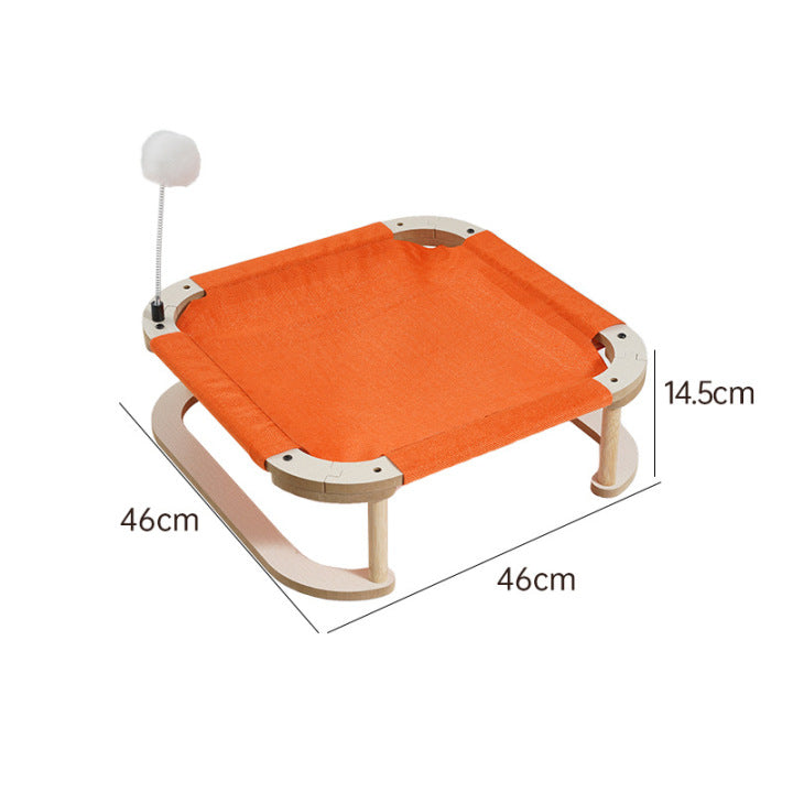 Orange Breathable Cotton Linen Summer Pet Bed