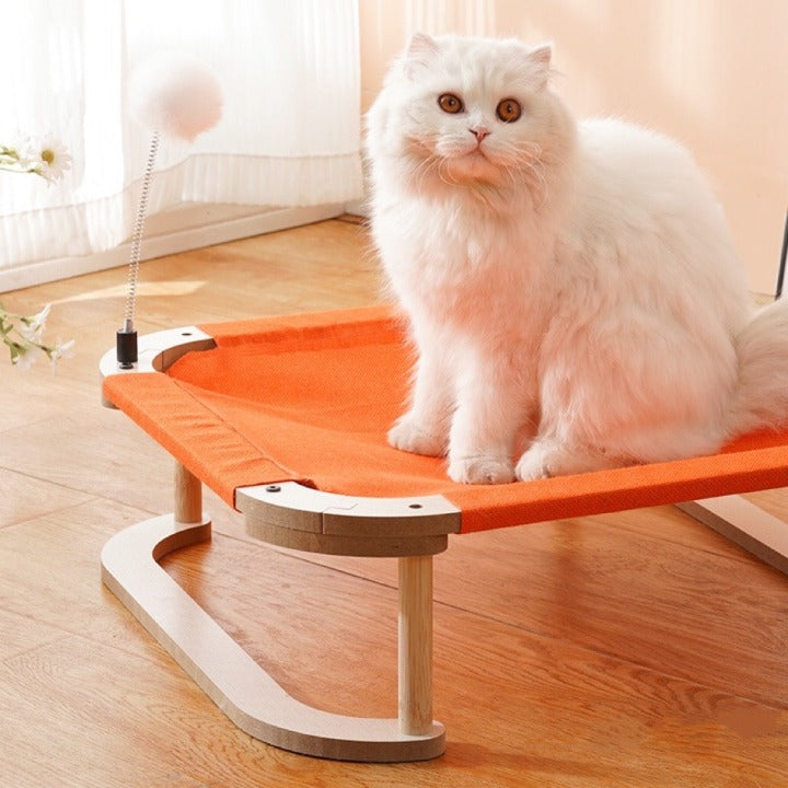Orange Breathable Cotton Linen Summer Pet Bed