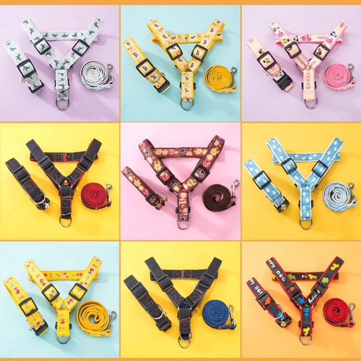 Lovely New Design Pet Dog Collar Chest &Leash
