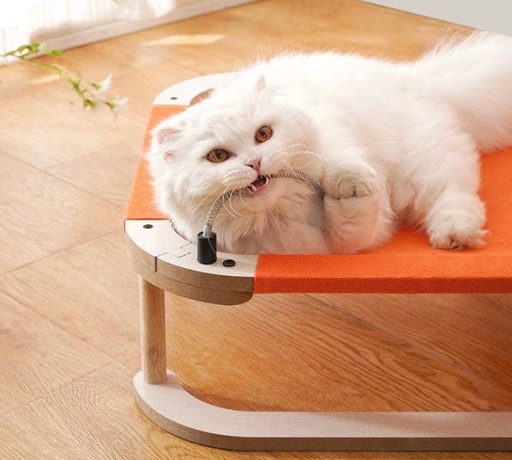 Orange Breathable Cotton Linen Summer Pet Bed