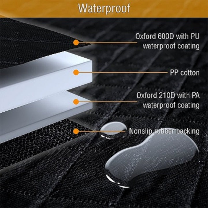 Wholesale Custom Waterproof Dog Car Seat Cover with Front Mesh and Pet Seat Belt