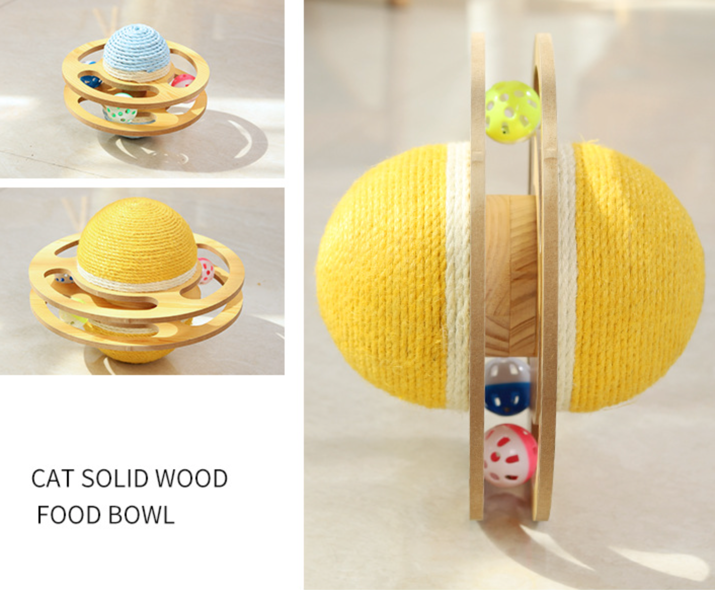 Chenpet High Quality Space Style Cat Wooden Sisal Toys