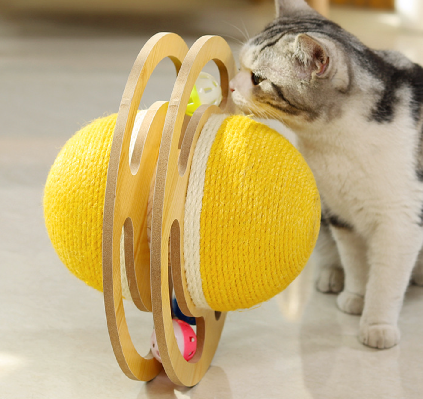Chenpet High Quality Space Style Cat Wooden Sisal Toys