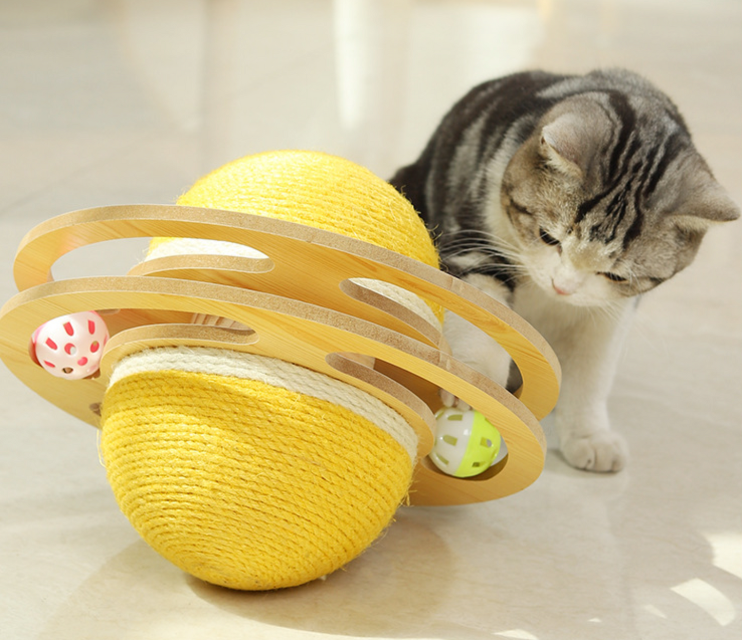 Chenpet High Quality Space Style Cat Wooden Sisal Toys