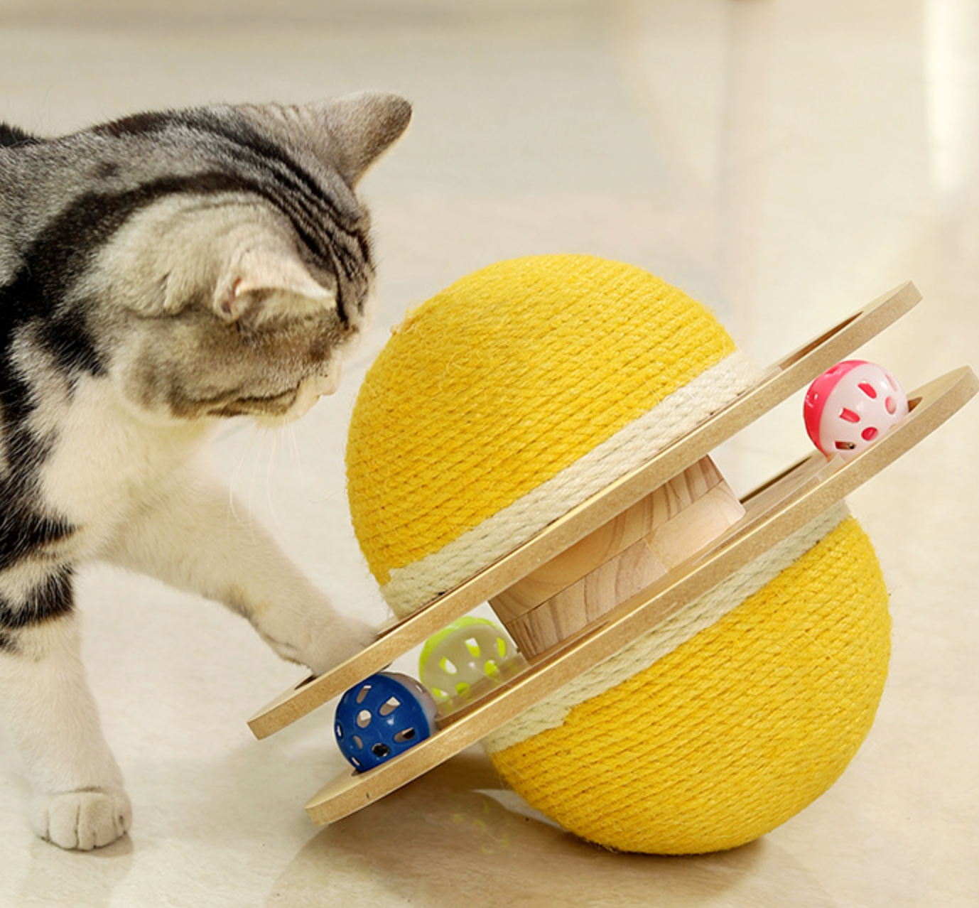 Chenpet High Quality Space Style Cat Wooden Sisal Toys