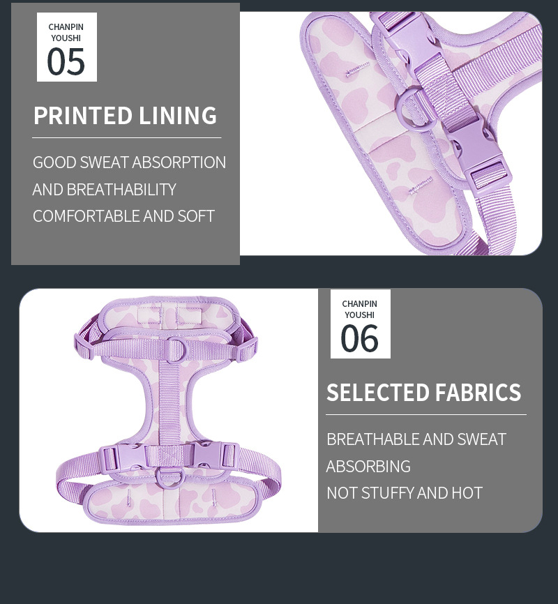Chenpet New Design Of PVC Pet Collars Dog Harness Sets
