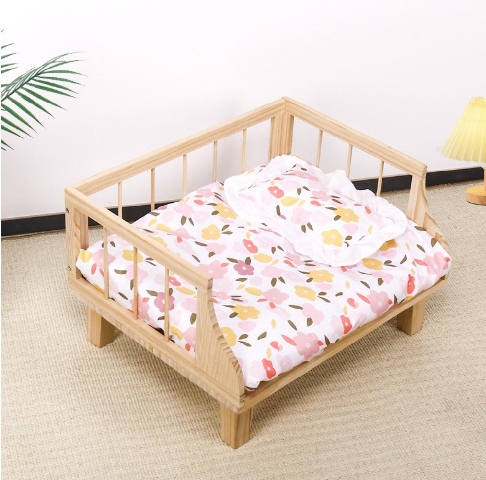 Chenpet Wholesale Solid Wood Pet Beds High Quality Cats Bunny Wooden Beds