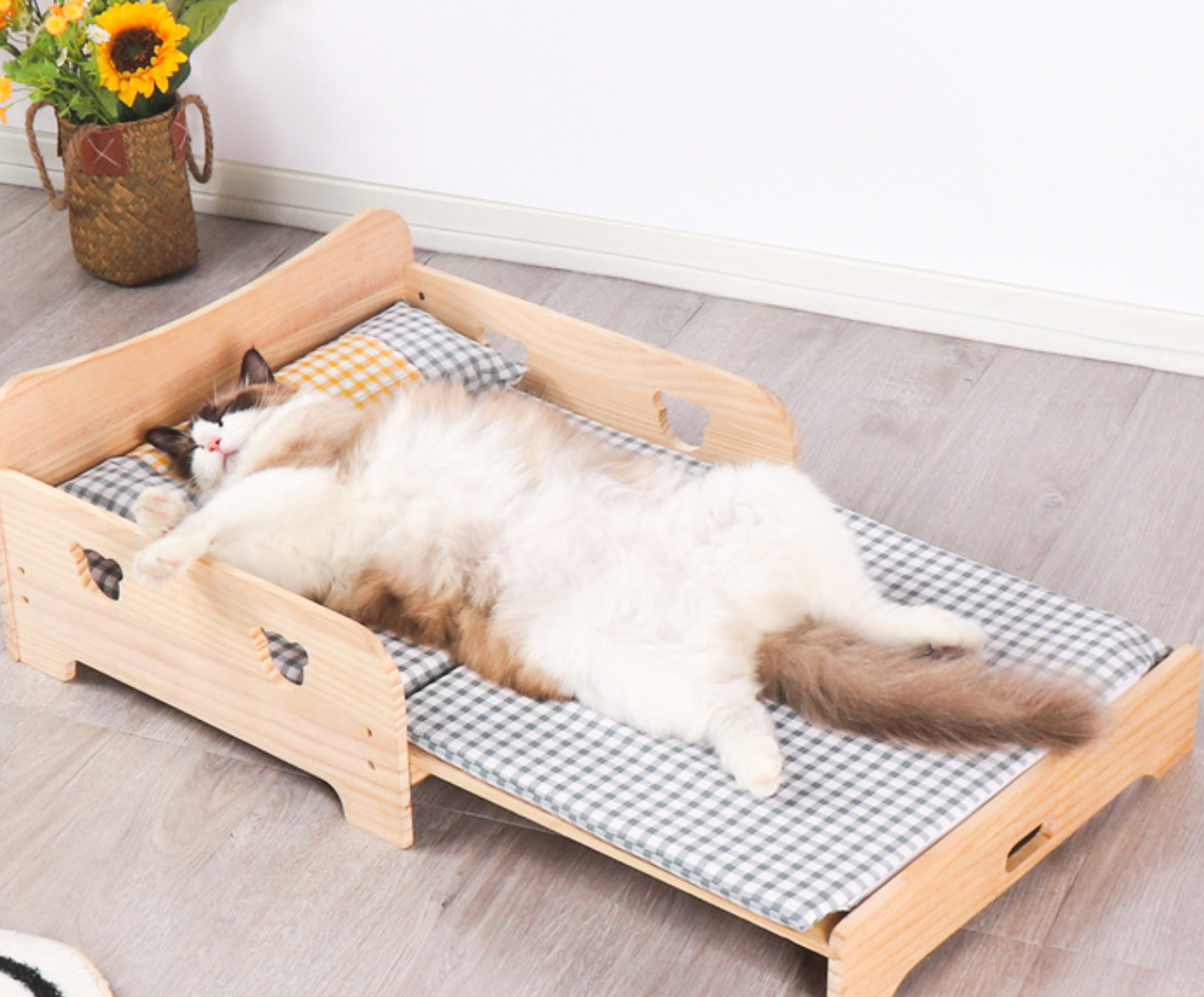 Chenpet Durable Solid Systole Cat Wooden Beds Pet Beds