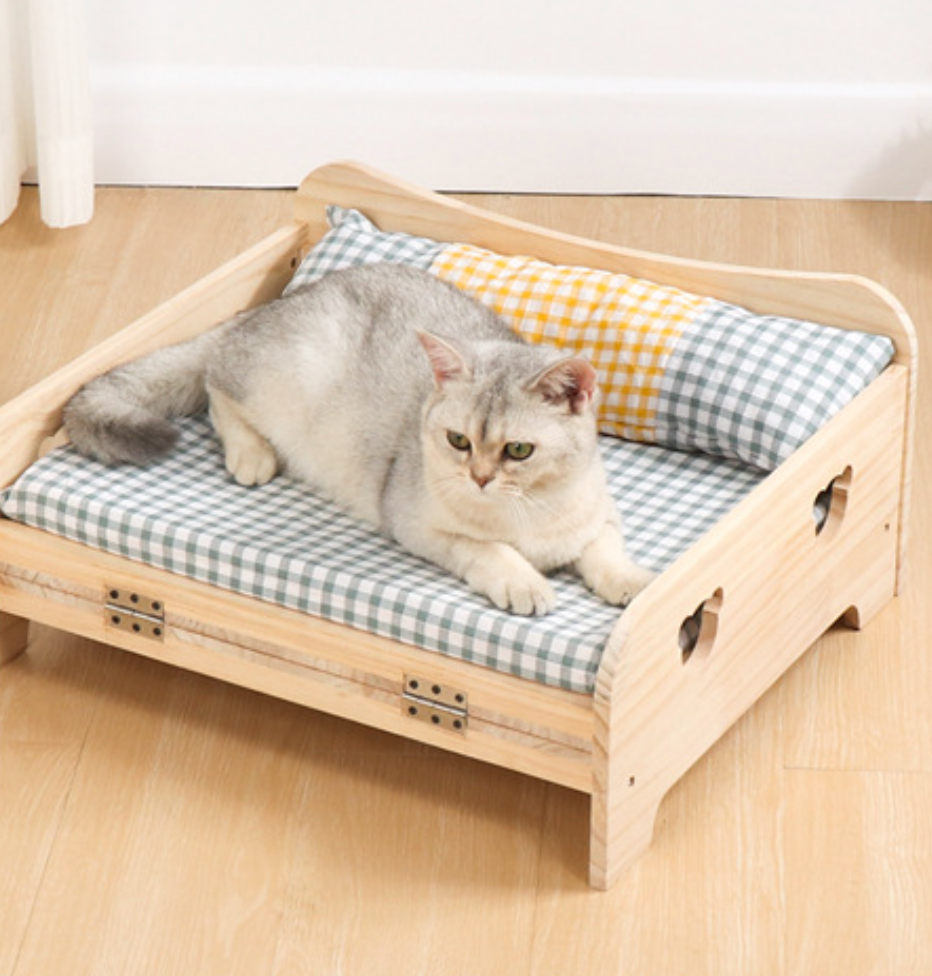 Chenpet Durable Solid Systole Cat Wooden Beds Pet Beds