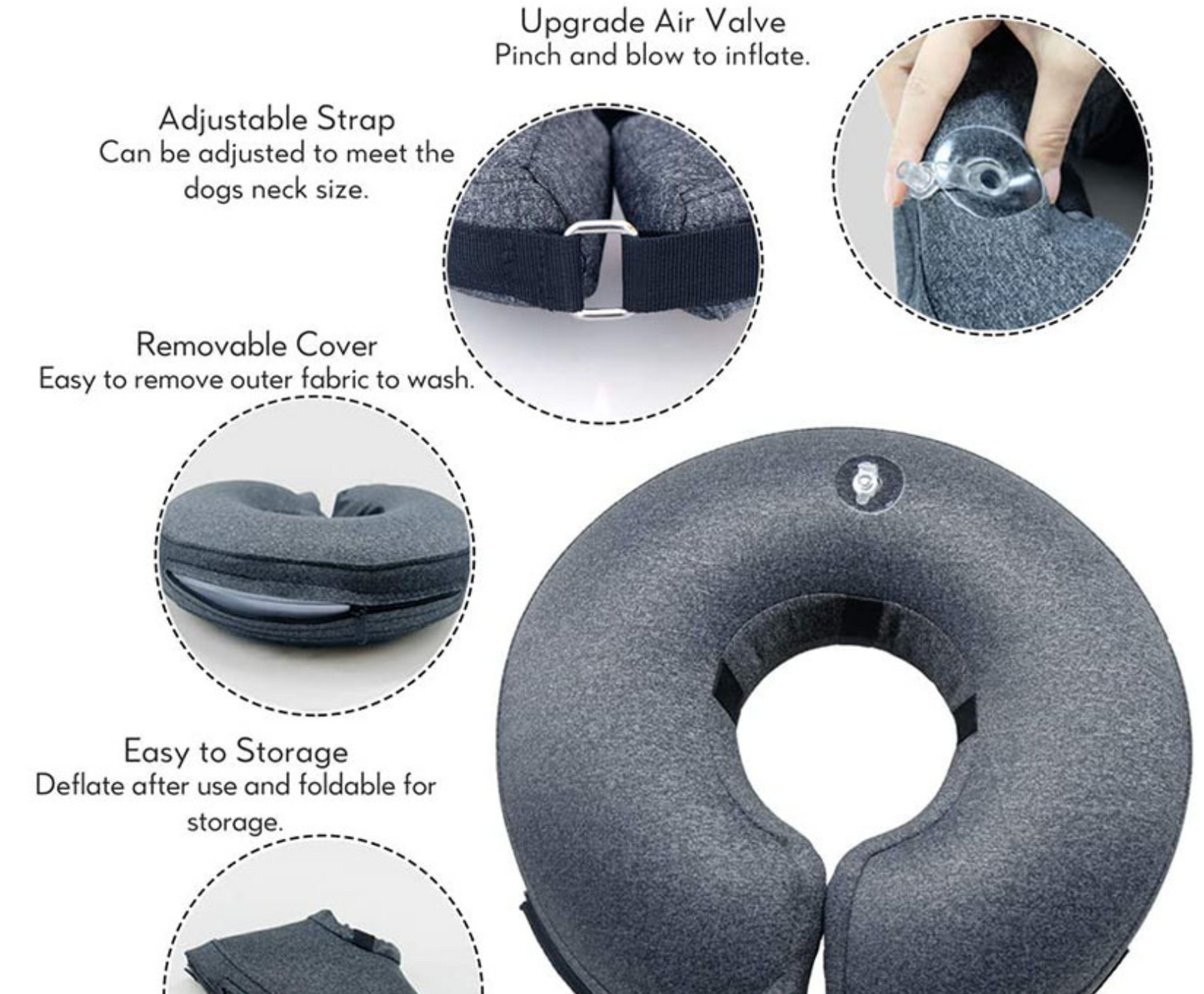 Chenpet Wholesale Pet Grooming Protective Collar Dog Inflatable Collar