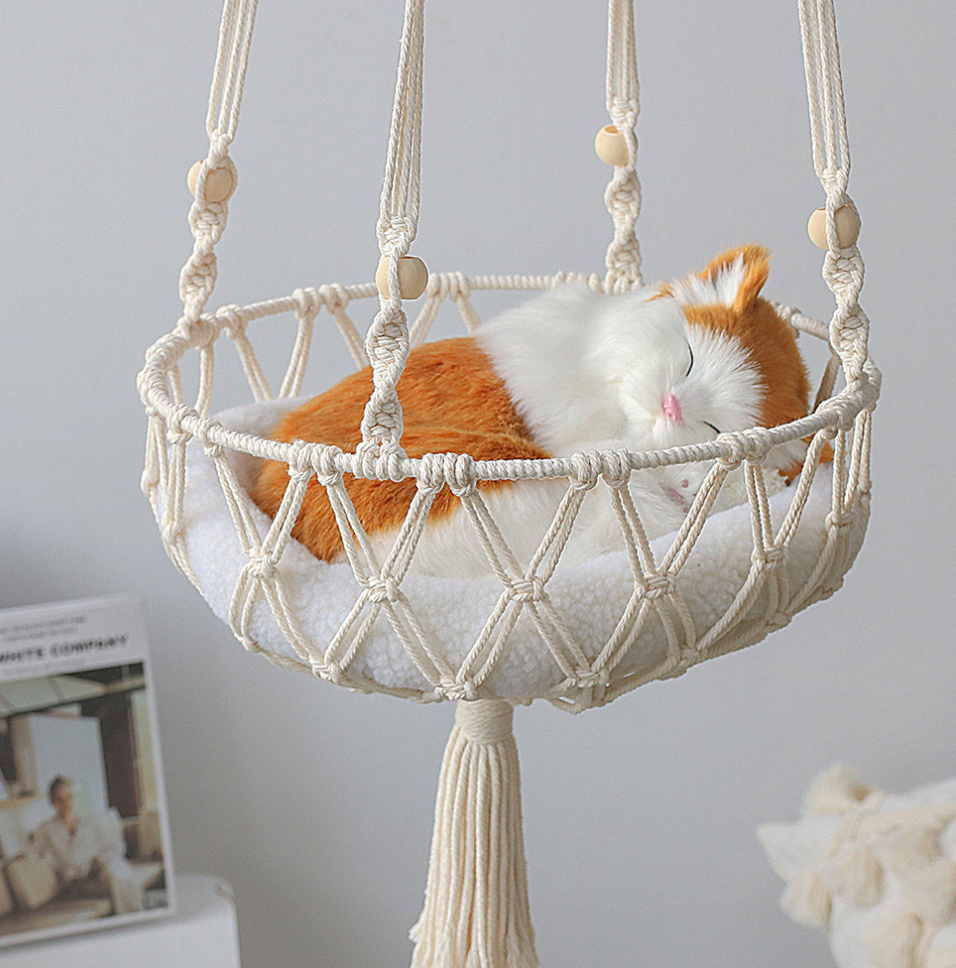 Chenpet Bohemia Style Handmade Hanging Cat Bed Pet Basket