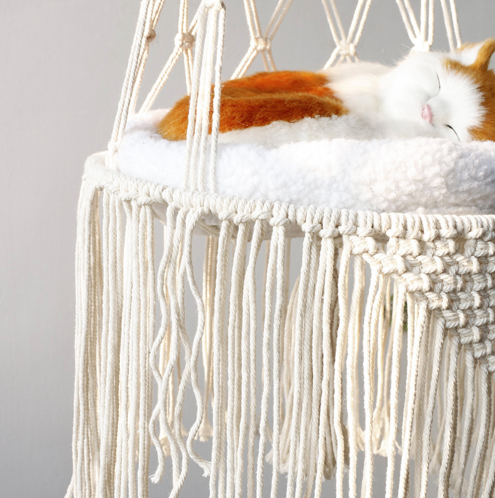 Chenpet Wholesale Boho Cat Hand basket Pet Carrier Cat Hanging Bed