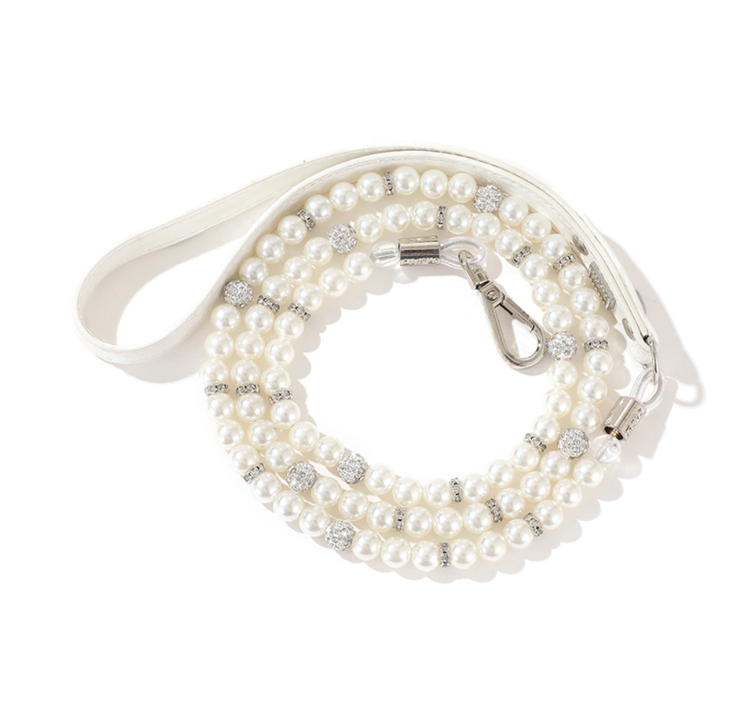 Chenpet Hot Selling White Wedding Pet Accessories Dog Collars Leashes