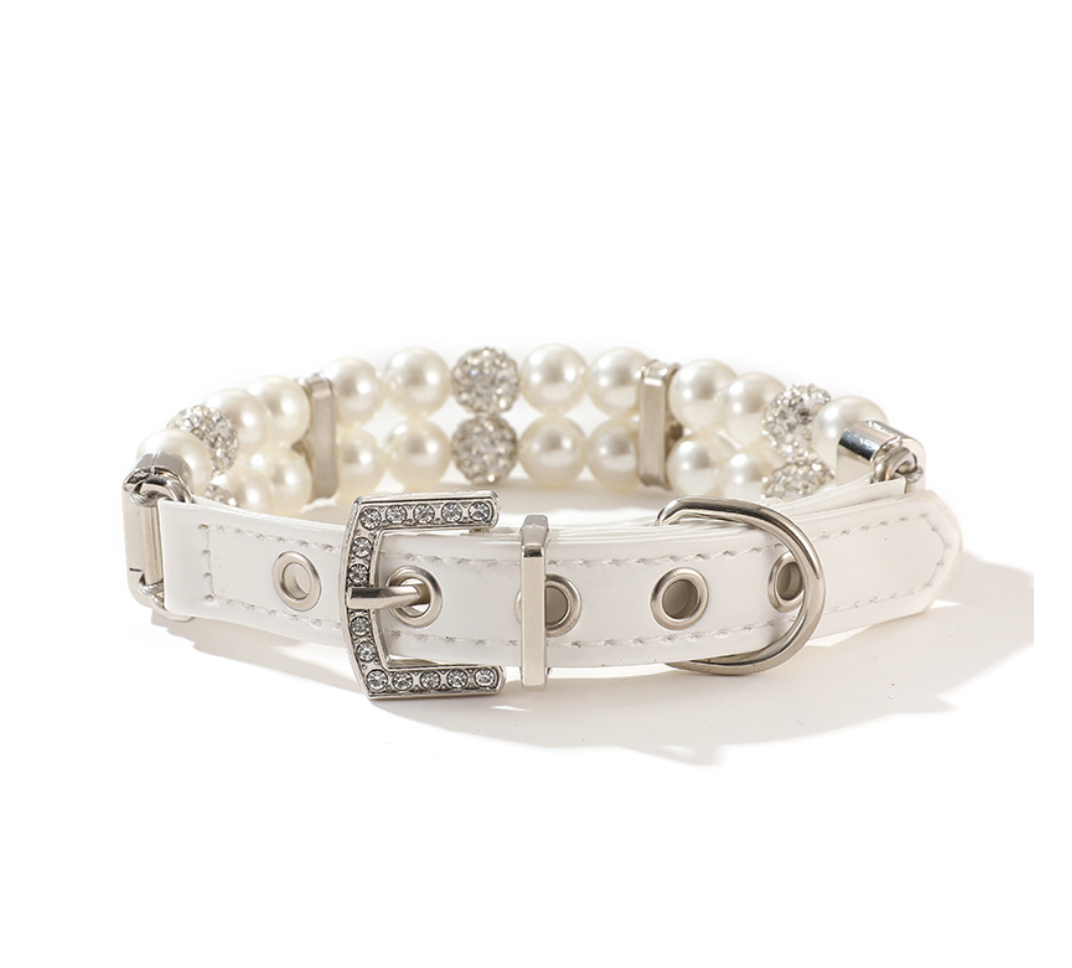 Chenpet Hot Selling White Wedding Pet Accessories Dog Collars Leashes