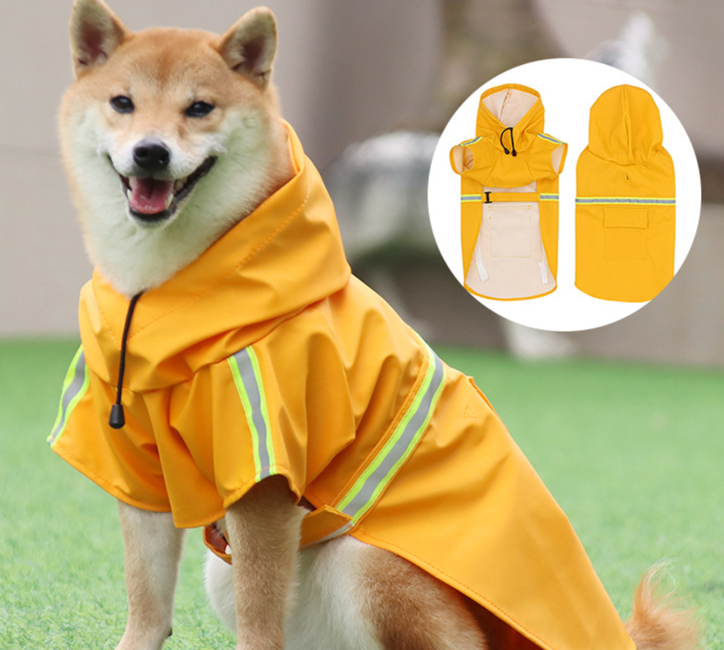 Chenpet PU Waterproof Pet Rainy Coat Dog Clothes