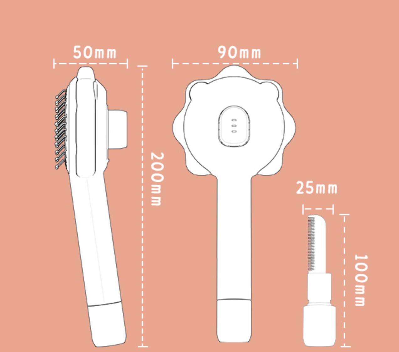 Chenpet  Cat Self-cleaning Needle Comb  Dog Grooming Comb  Pet Supplies