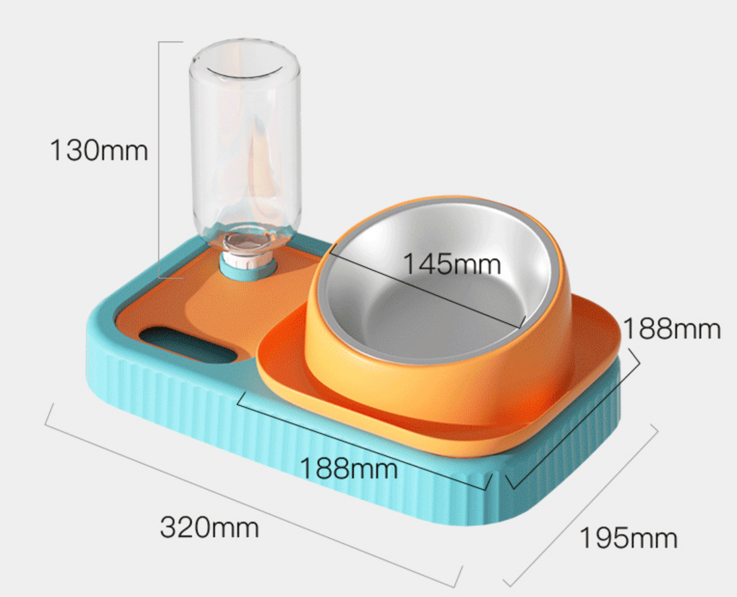Chenpet Cat Double bowl  Anti-tip Automatic Drinking Dog Food & Water Bowl