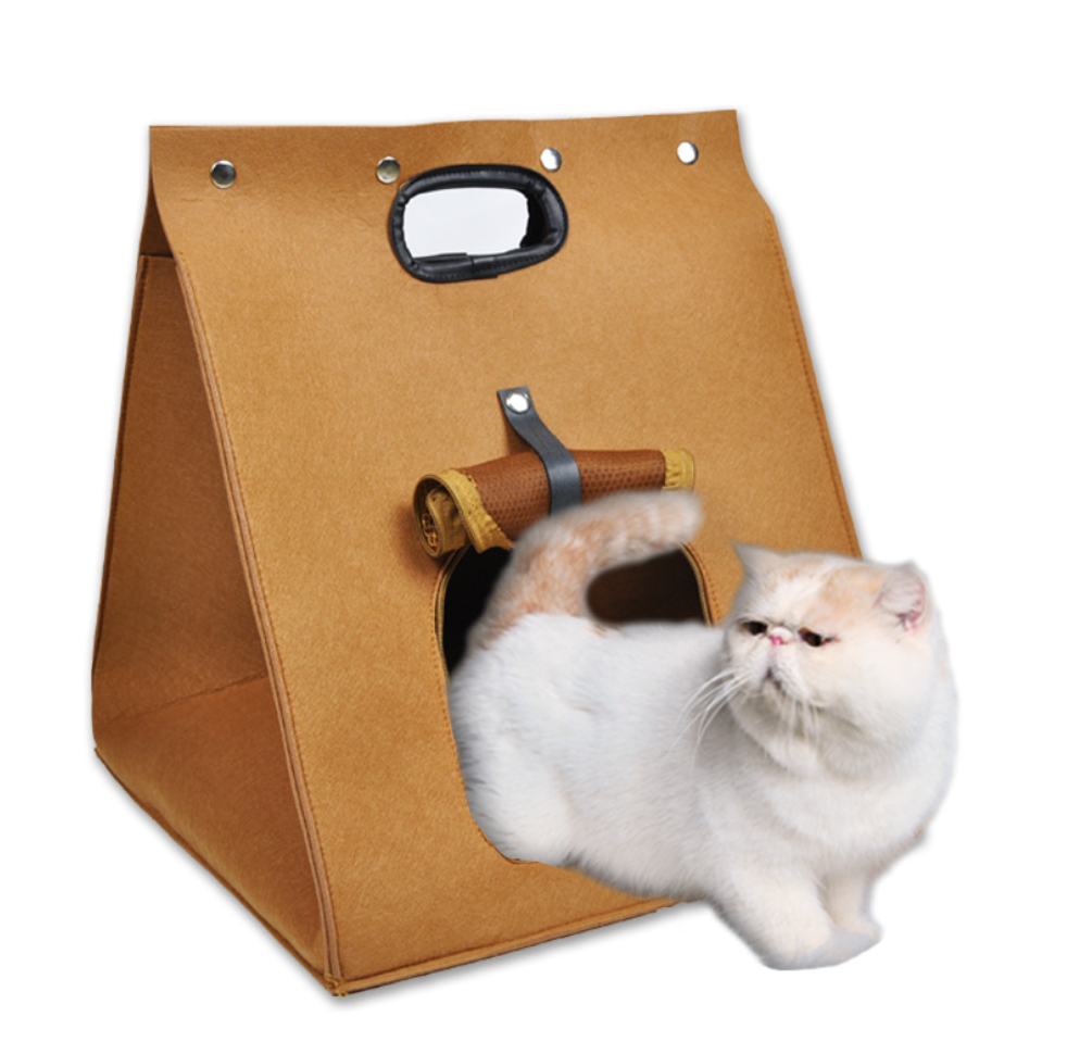 Chenpet Custom Felt Cat Litter Outdoor Bag Pet Litter Tote Bag