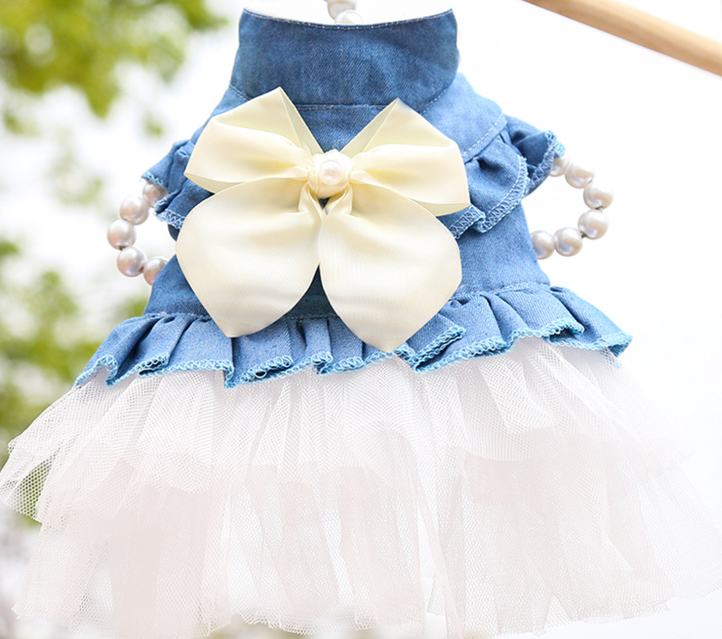 Chenpet Spring/Summer Denim Skirt Pet Clothes Dog Dresses Cat Dresses