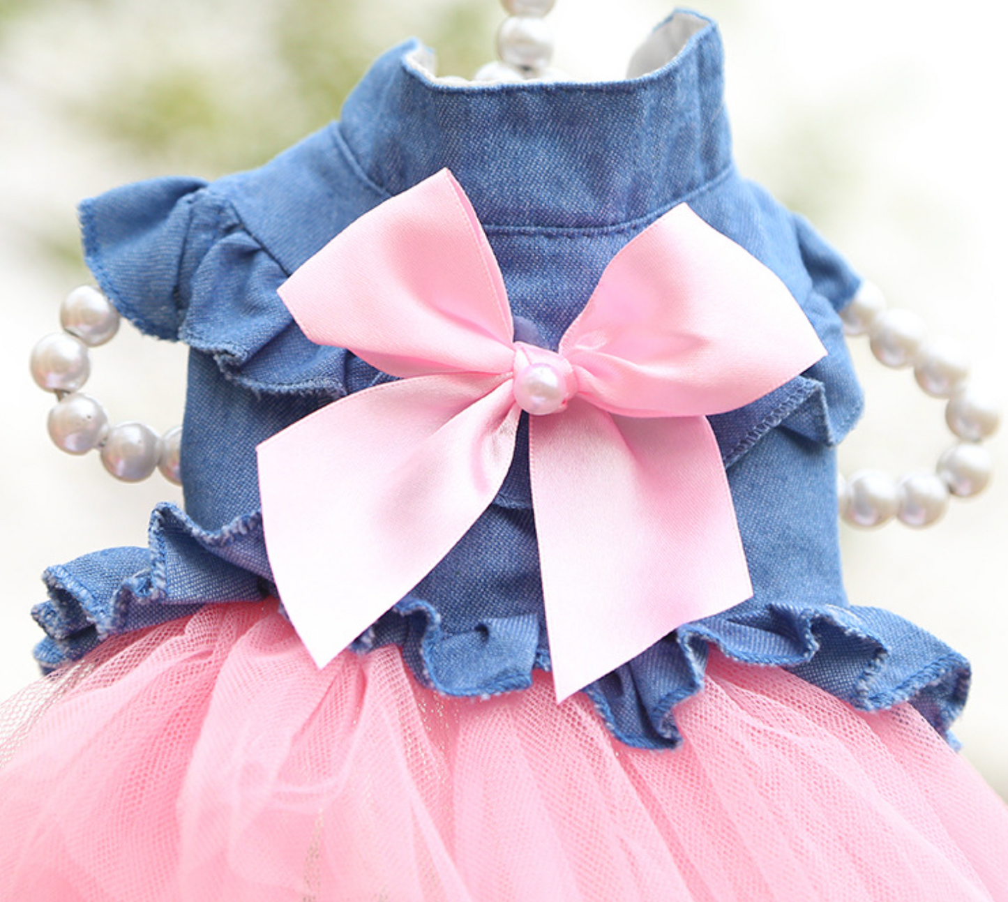Chenpet Spring/Summer Denim Skirt Pet Clothes Dog Dresses Cat Dresses