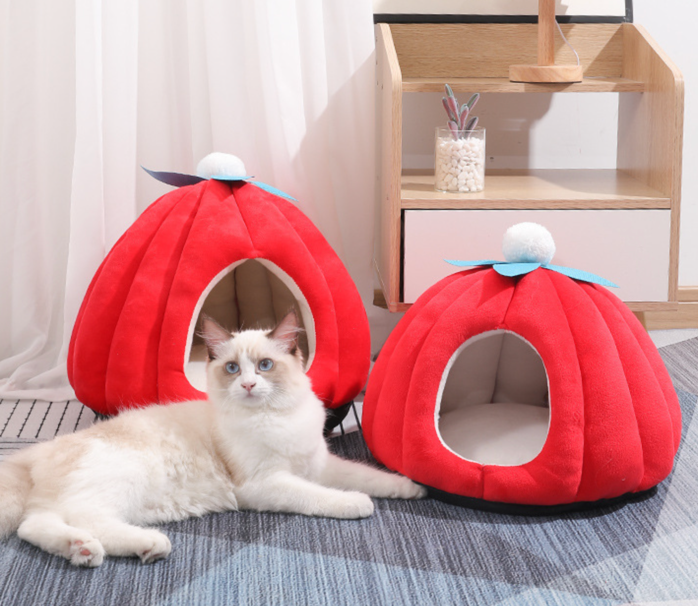 Chenpet High Quality Pumpkin Style Cat Beds Cat Caves