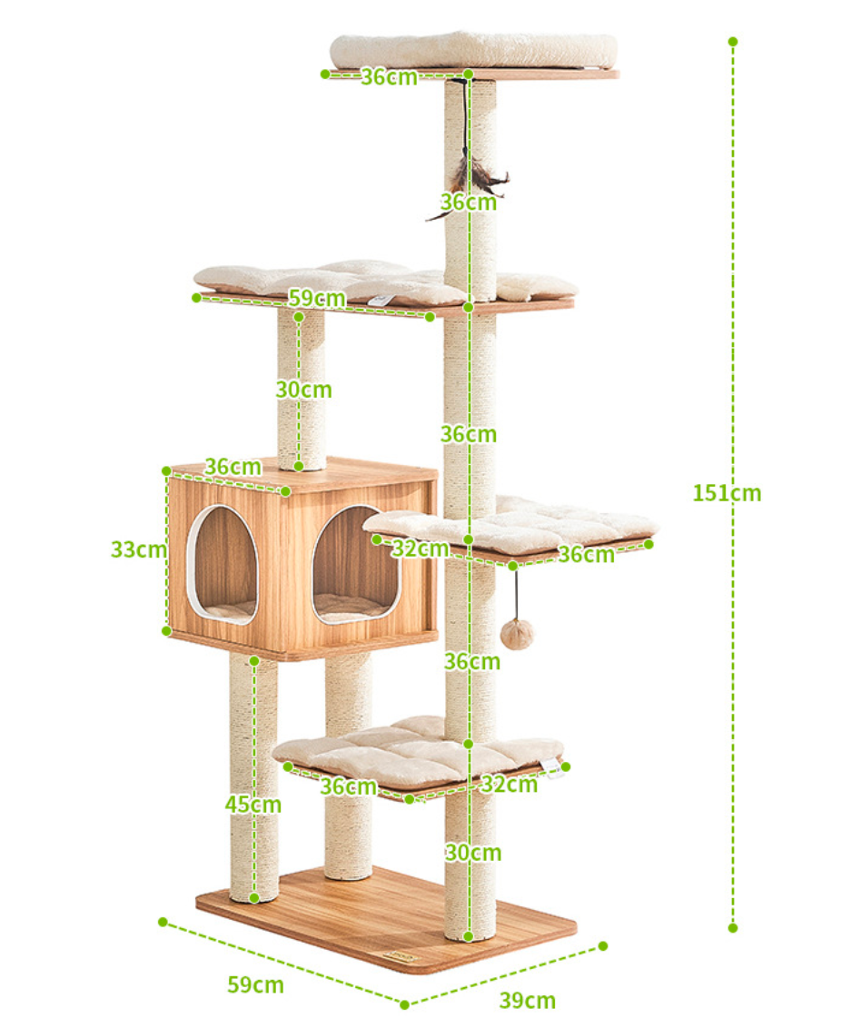 Chenpet Durable Wood Eco-friendly Large Cat Trees Cat House