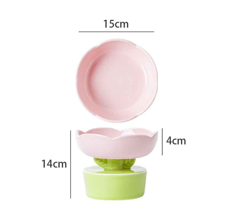 Chenpet Hot Selling Flower Designs Ceramics Pet Water  Food Bowls