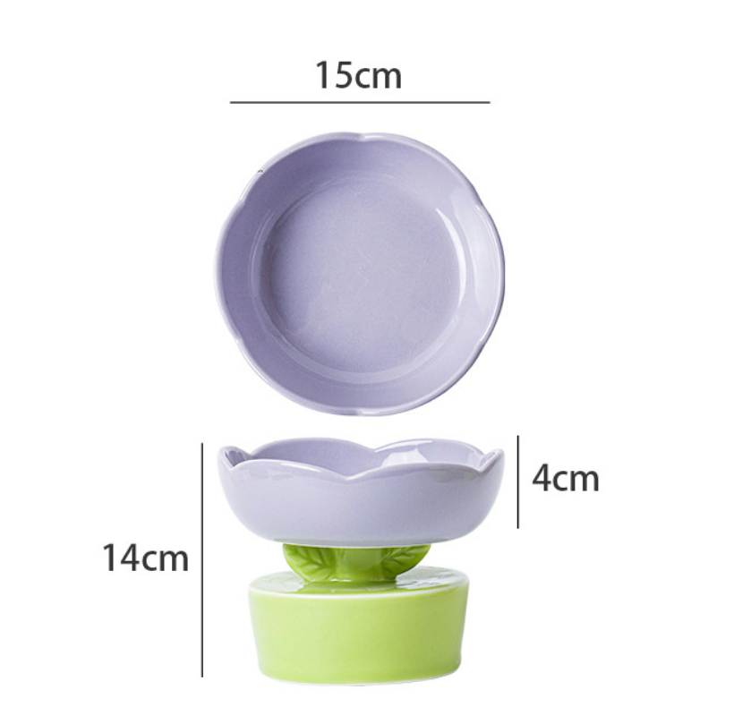 Chenpet Hot Selling Flower Designs Ceramics Pet Water  Food Bowls