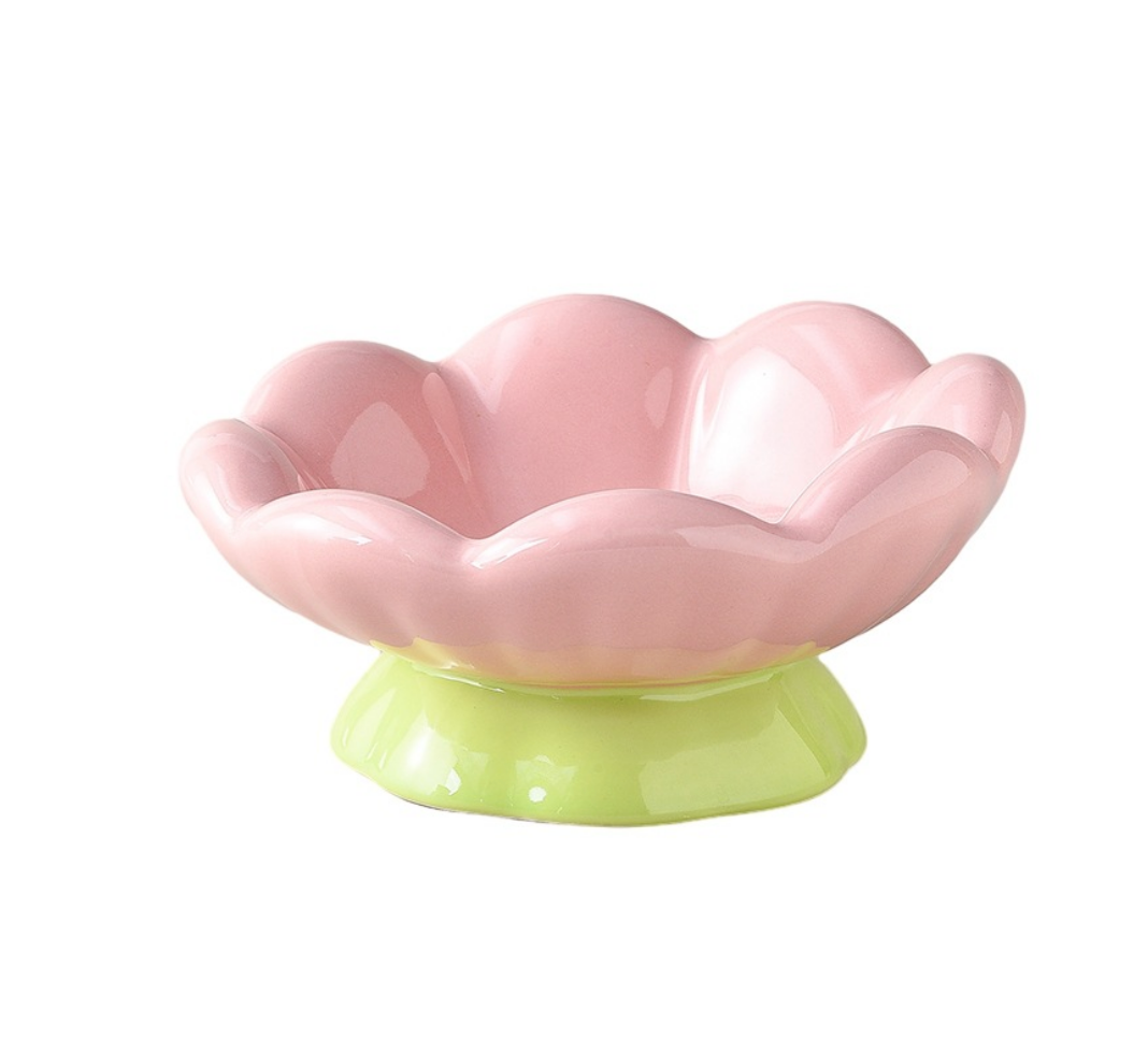 Chenpet New Arrival Flowers Design Ceramics Pet Water Food Bowls