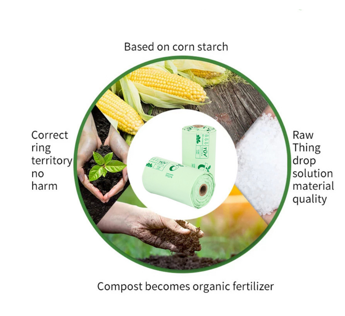 Chenpet Wholesale New Arrival Corn Starch Biodegradable Pet  Handle Tie Poop Bags