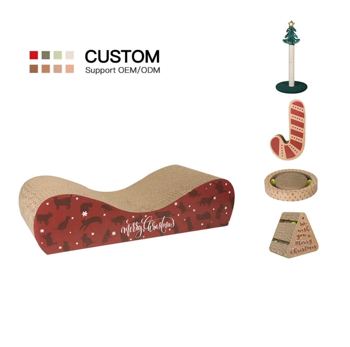 Chenpet Wholesale Christmas Custom Cat Scratching Board