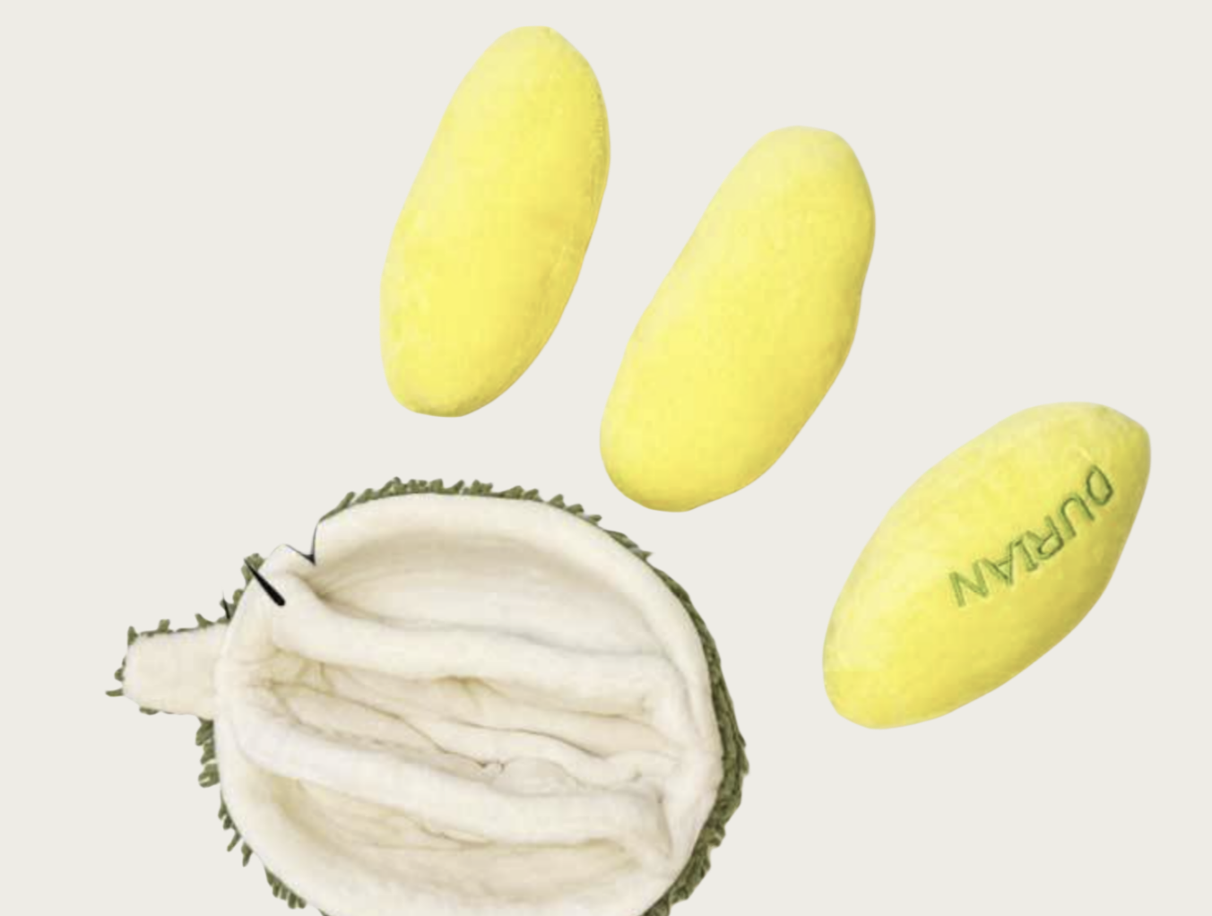 Chenpet Well Sell DuRian Design Paper Sound Plush Pet Toys