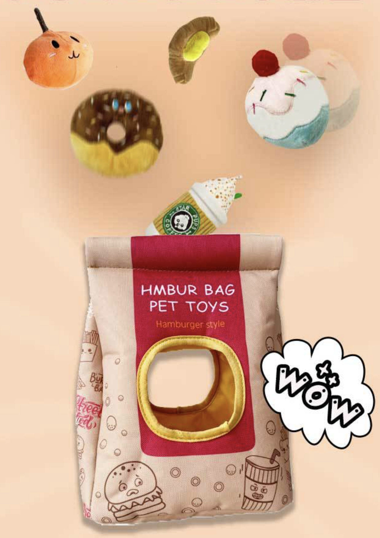 Chenpet Manufacturer Hamburger Bag Pet Toys