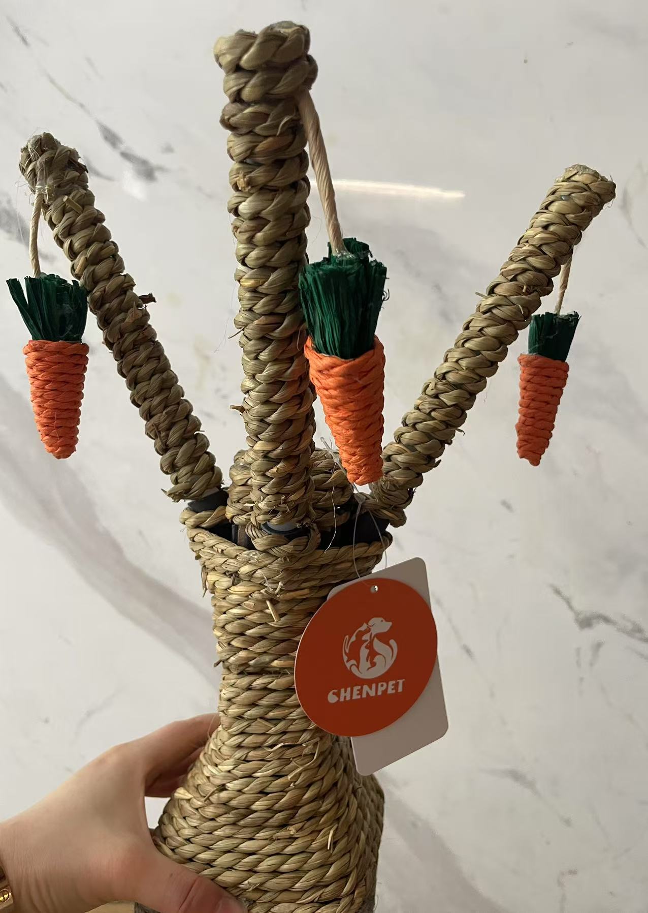 Chenpet Sisal Rope Carrot Tree Small Pets Play Toys