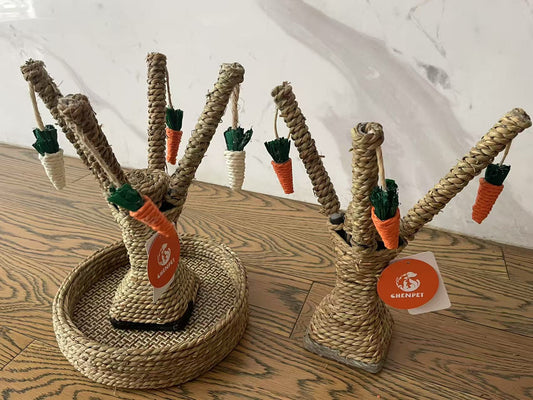 Chenpet Sisal Rope Carrot Tree Small Pets Play Toys