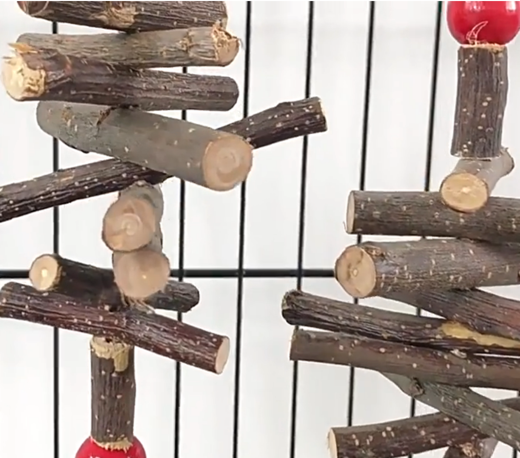 Chenpet Natural Apple Tree Wood Small Pets Enrichment Toys