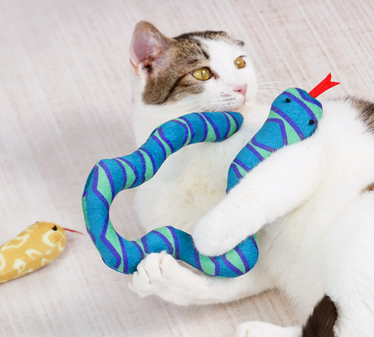 Chenpet Hot Selling Snake Designs Plush Cat Play Toys