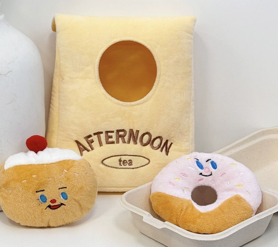 Chenpet Manufacturer Afternoon tea Cake Plush Dog Toys