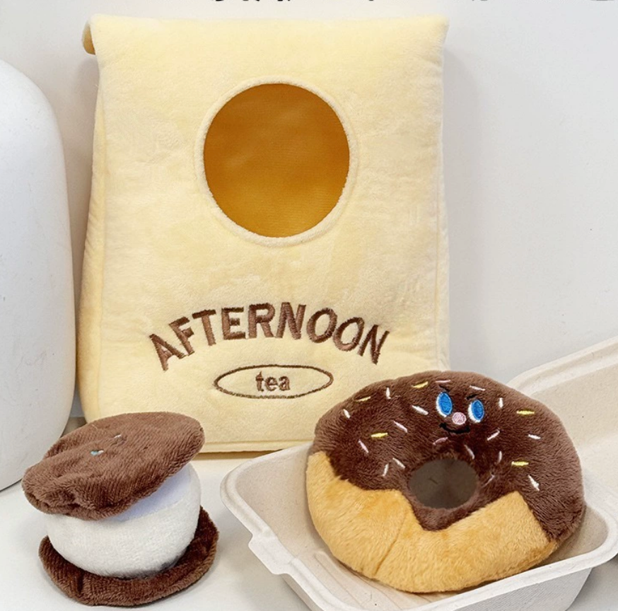 Chenpet Manufacturer Afternoon tea Cake Plush Dog Toys