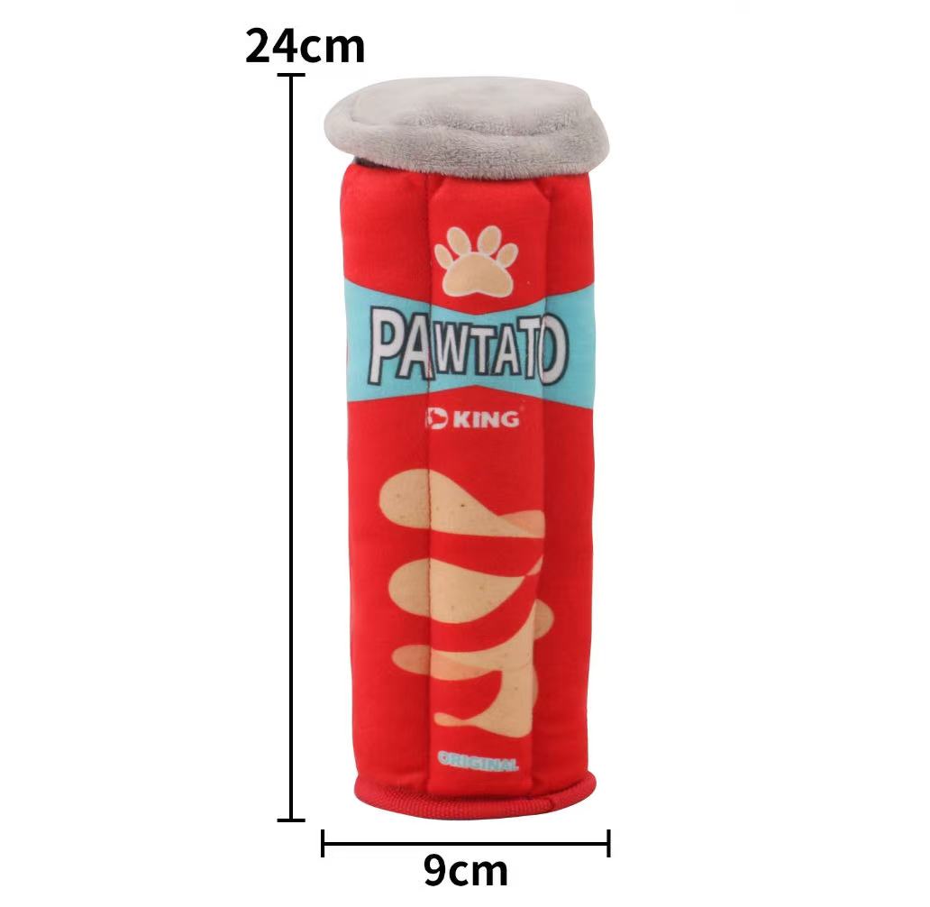 Chenpet Customized Canned Potato Chips Pet Plush Toys