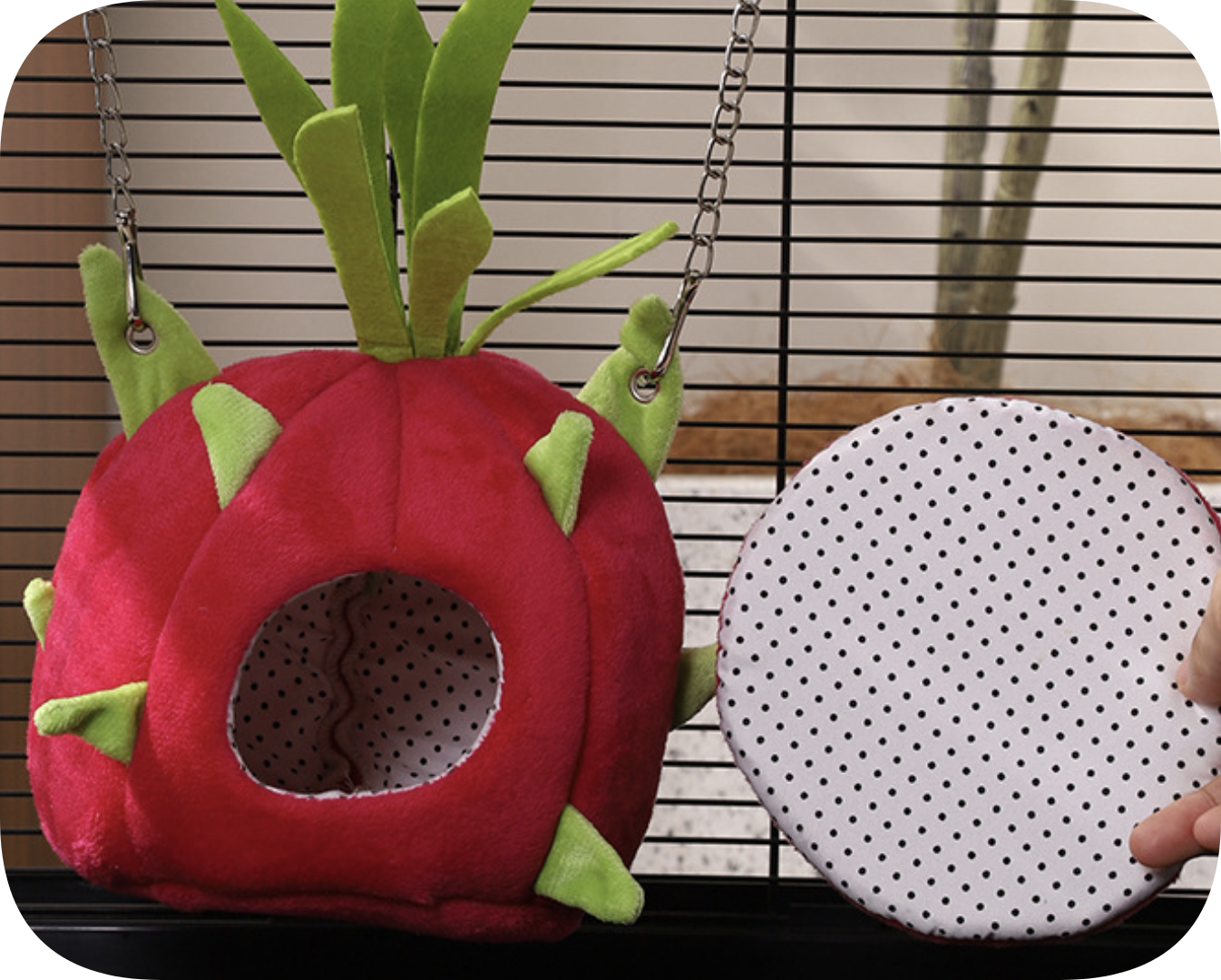 Chenpet Small Pet Fruit Design Hideout Flannel Pet Beds