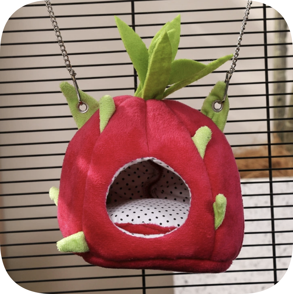 Chenpet Small Pet Fruit Design Hideout Flannel Pet Beds
