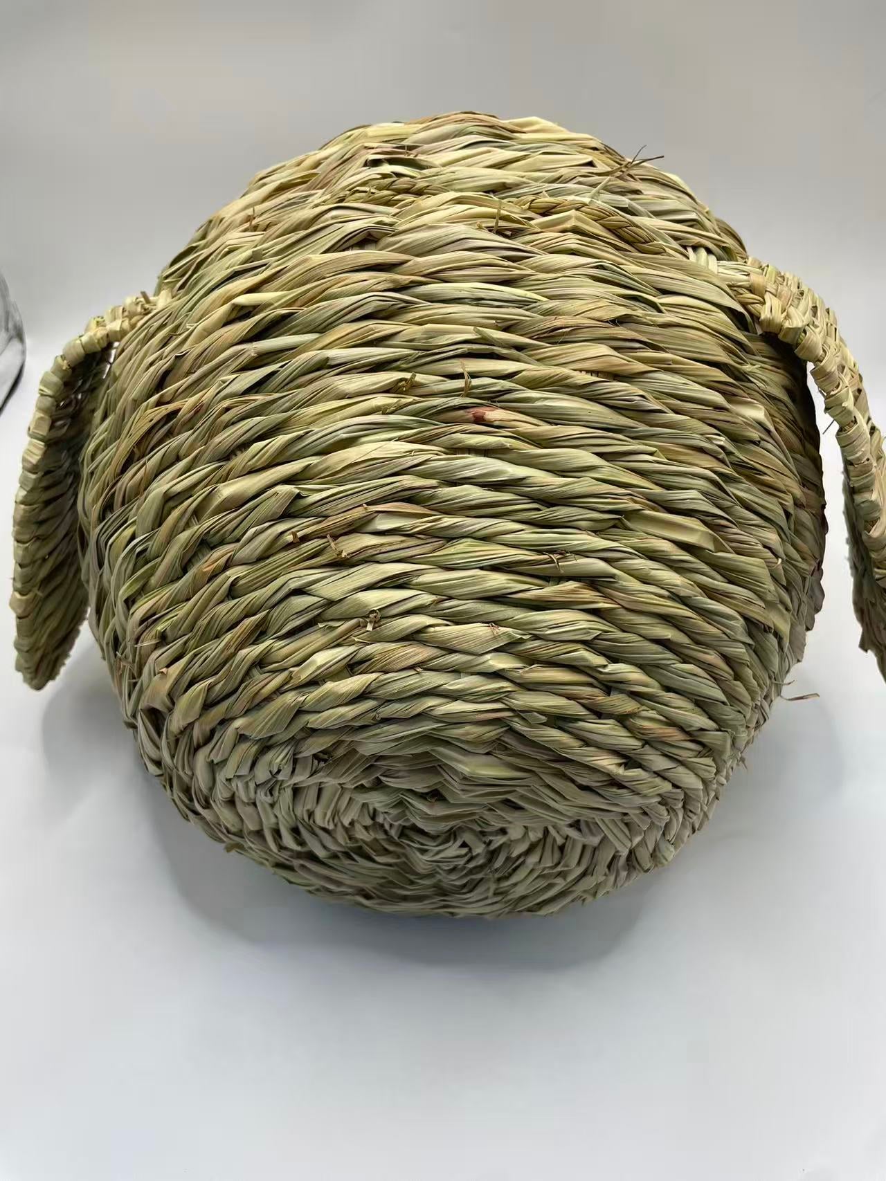 Chenpet Pig Design Reed Grass Small Pets Hideout House