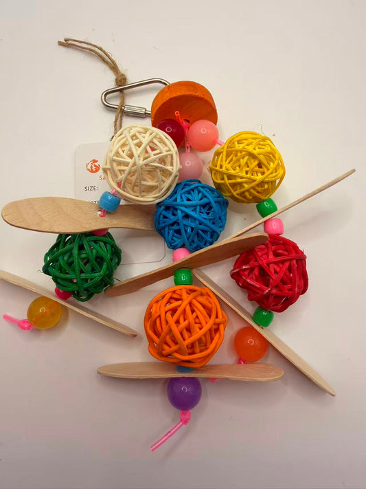 Chenpet Colorful Rattan Wood Ball Small Pets Toys