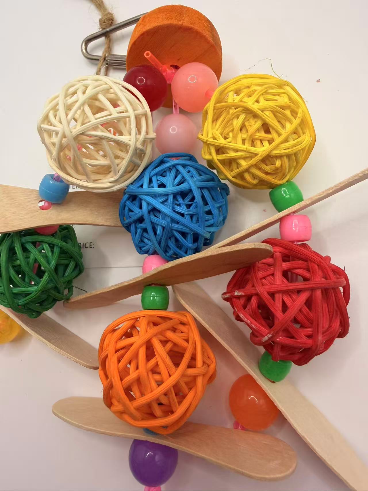 Chenpet Colorful Rattan Wood Ball Small Pets Toys