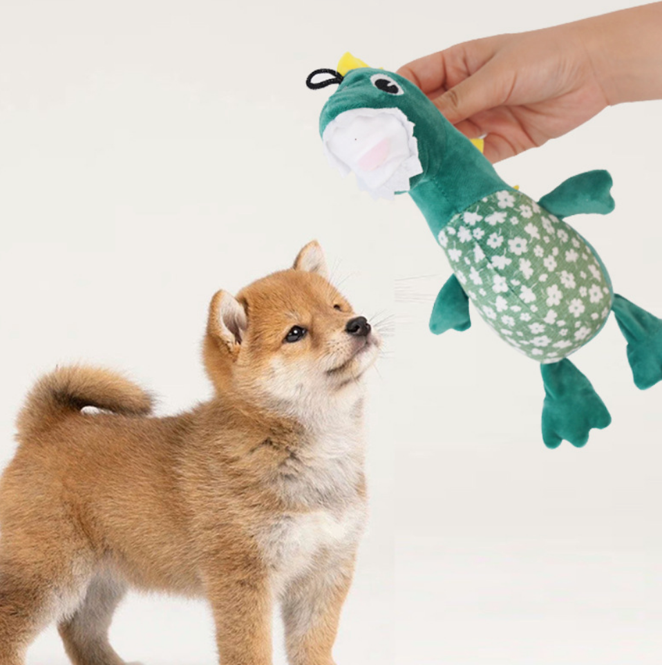 Chenpet Manufacturing New Design Of Dinosaur Plush Dog Chews Toys