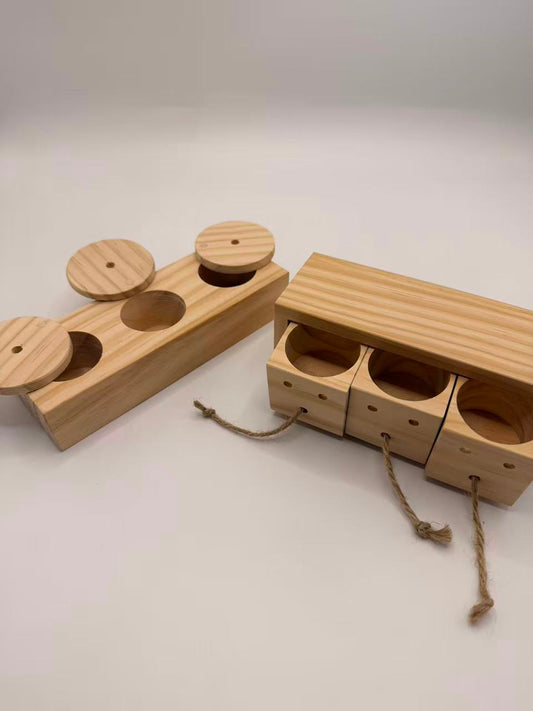 Chenpet Custom Eco-friendly Wooden Food Hide Small Pets Train Toys