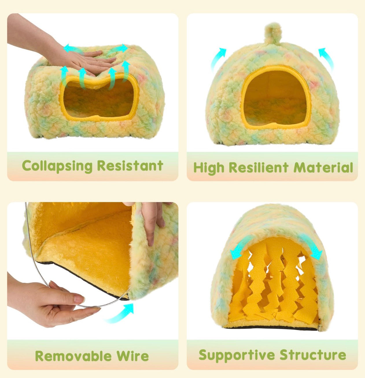 Chenpet Wholesale Custom Flannel Small Pets Winter Beds Tunnels