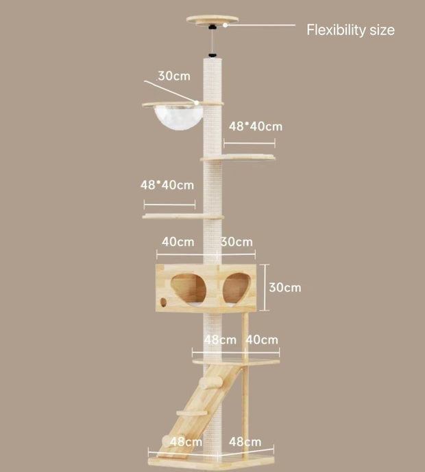 Chenpet Durable High Quality Super Large Solid Wooden  Cat Trees